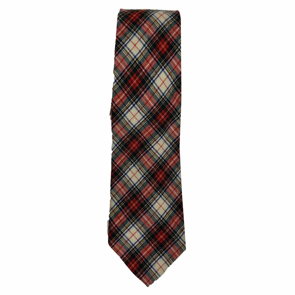 Tartan Plaid Mens Wool Necktie Viyella By Appointment Her Majesty Queen Scotland